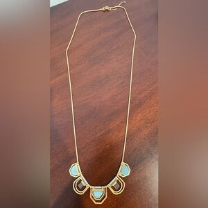 Gold and Blue Geometric Necklace